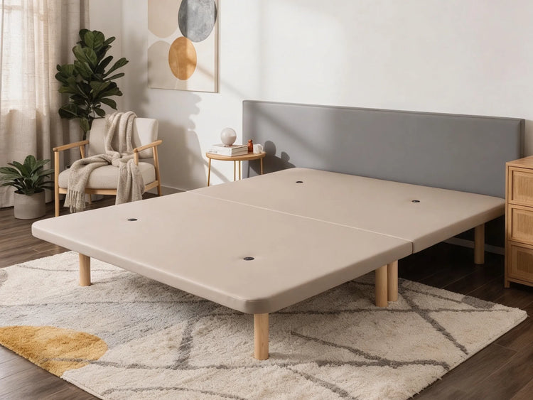 Base Tapizada Partida 3D Beige | Dormideo